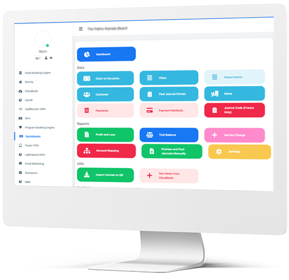 Quickbooks accounting interface for Cloudbeds customers