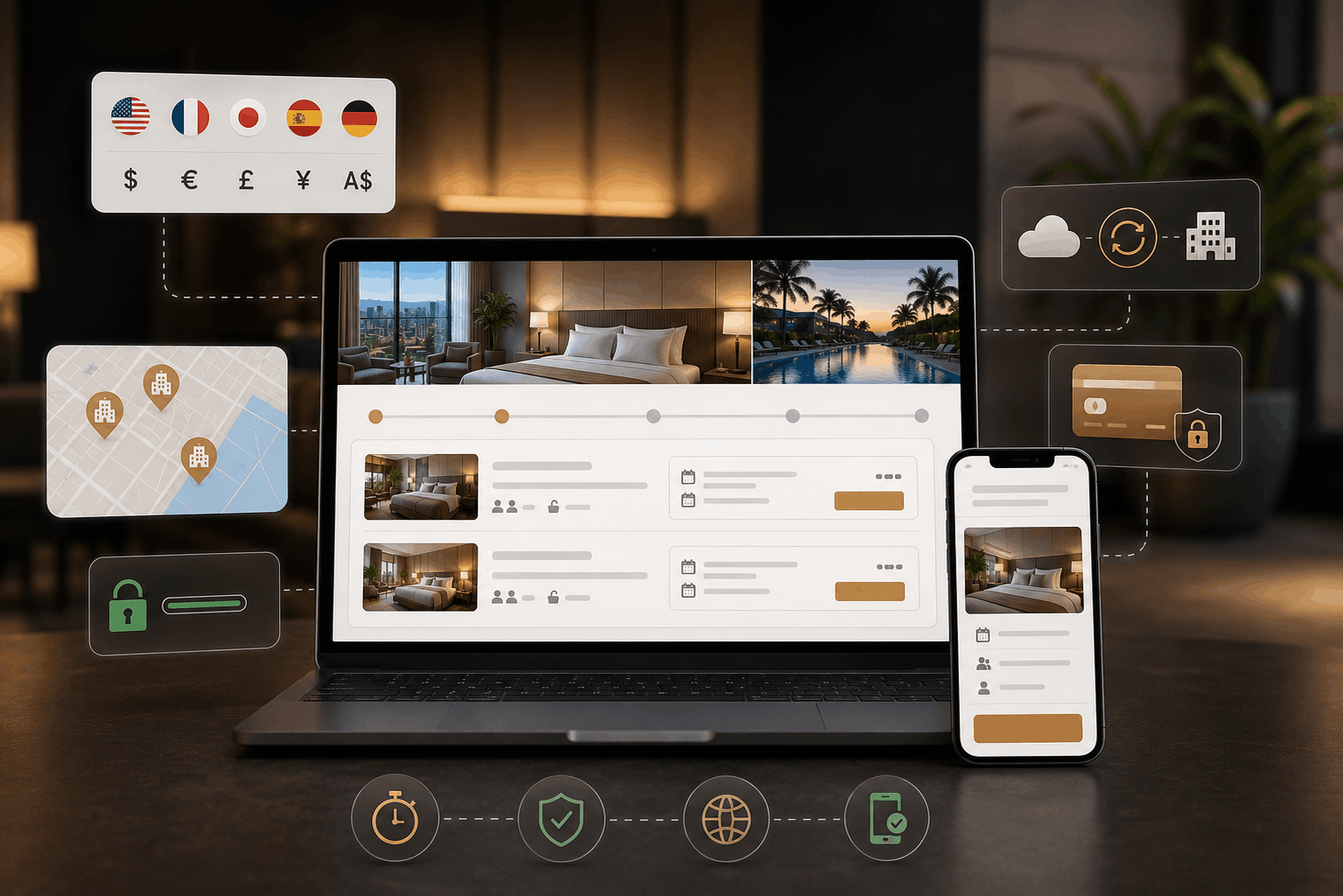 Direct hotel booking engine interface for hotels in Thailand