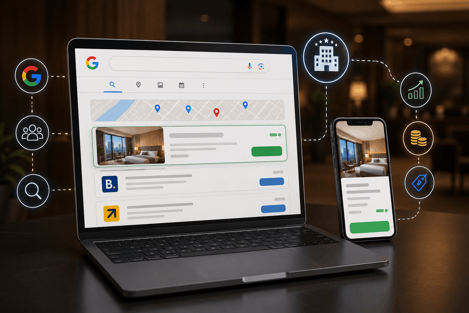 Google Hotel Center metasearch integration for hotels in Thailand