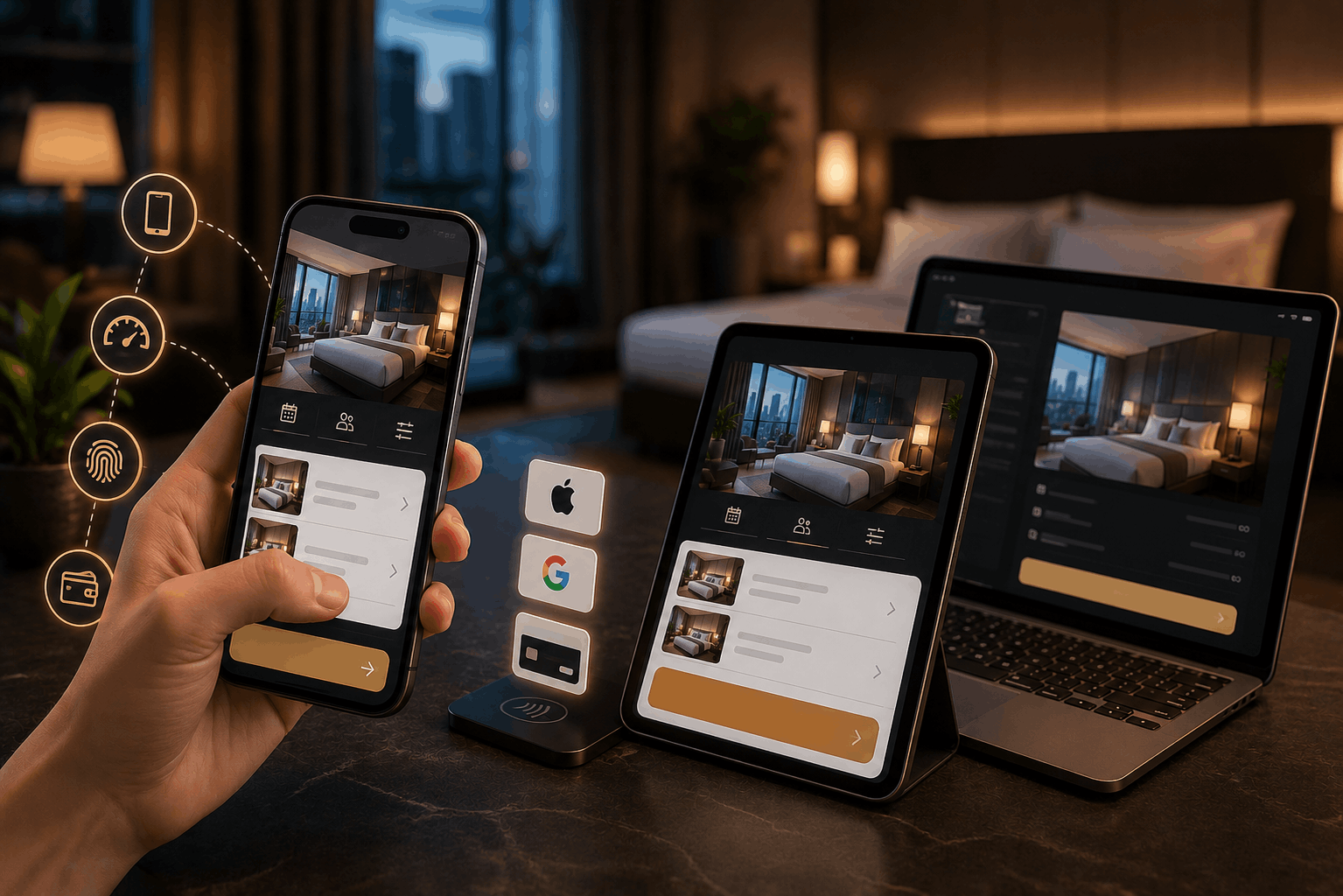 Mobile hotel booking engine interface